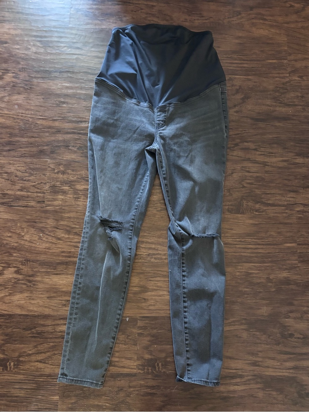 Madewell Black Maternity Jeggings with Black Overbump Panel